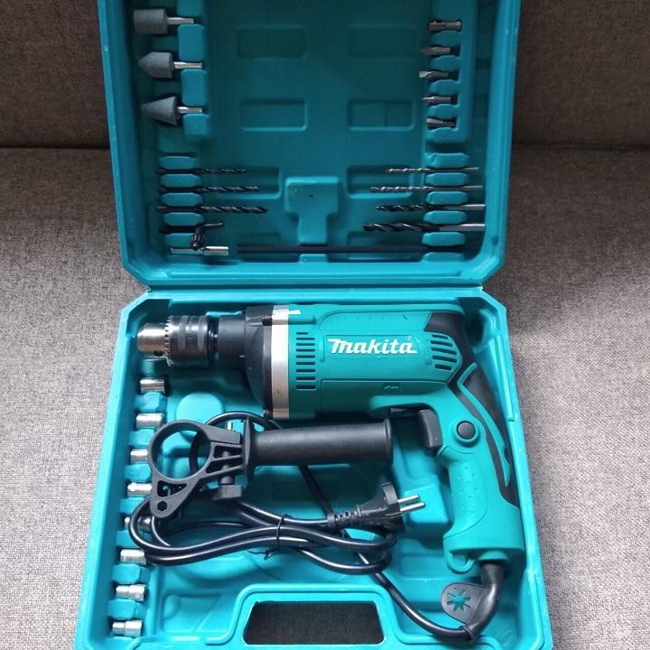 Bộ Máy Khoan Bê Tông MKT1630 Đủ Loại Mũi Khoan - Máy Khoan Điện Cầm Tay 2 Chế Độ Kèm Hộp Đồ Nghề Sửa Chữa