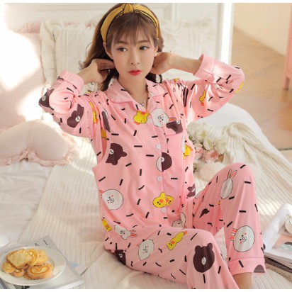 Bộ Pijama bầu kết hợp sau sinh cho con bú szM-5XL
