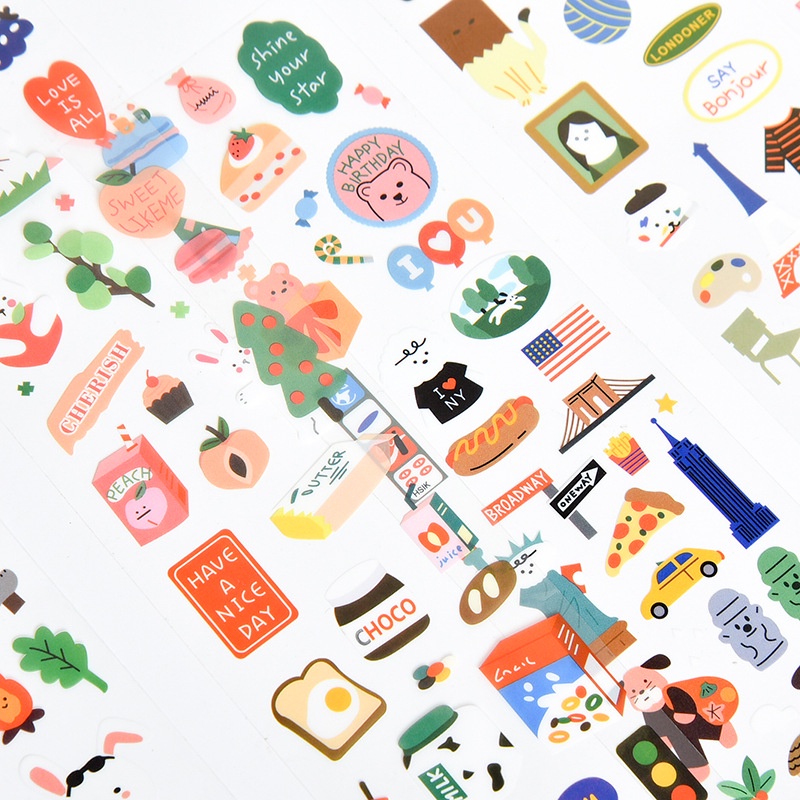 Cuộn tem sticker dài 3m nhiều chủ đề độc đáo