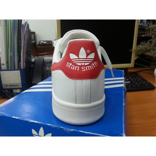 Giày Adidas Stan Smith trắng gót đỏ
