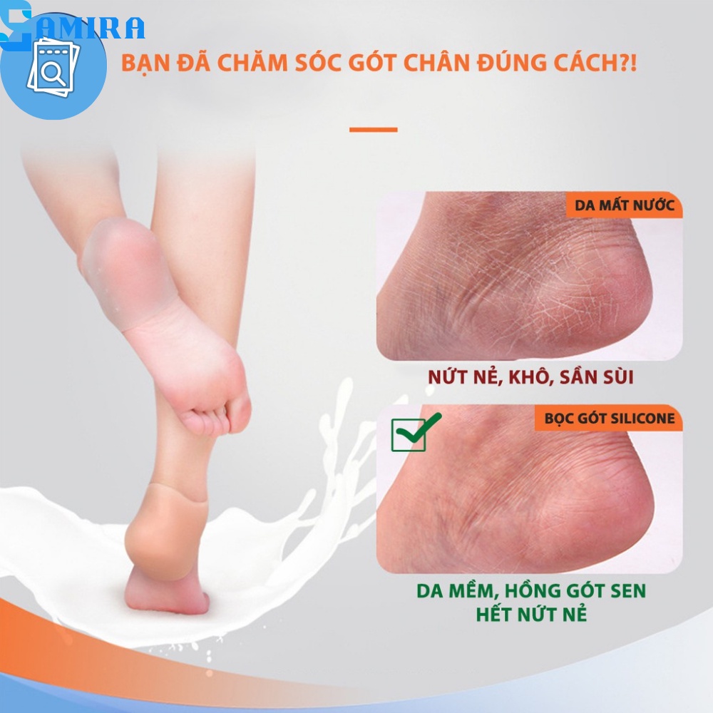 Cặp tất vớ Silicon bọc gót bảo vệ giảm đau chống nẻ gót chân Cao Cấp miếng lót gót chân khi mang giày cao su mềm SA13