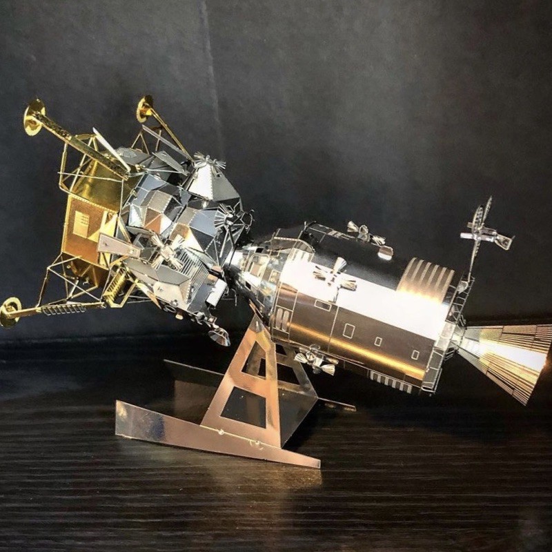 Mô hình 3D kim loại Module phi thuyền Apollo 11 con tàu đầu tiên lên mặt trăng 1969, Mô hình lắp ráp 3D thép - Chưa Lắp