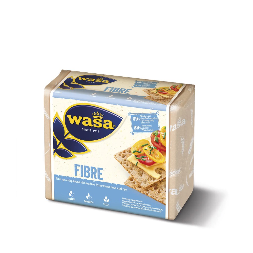 Bánh lúa mạch nguyên hạt giàu xơ Wasa Fibre 230g