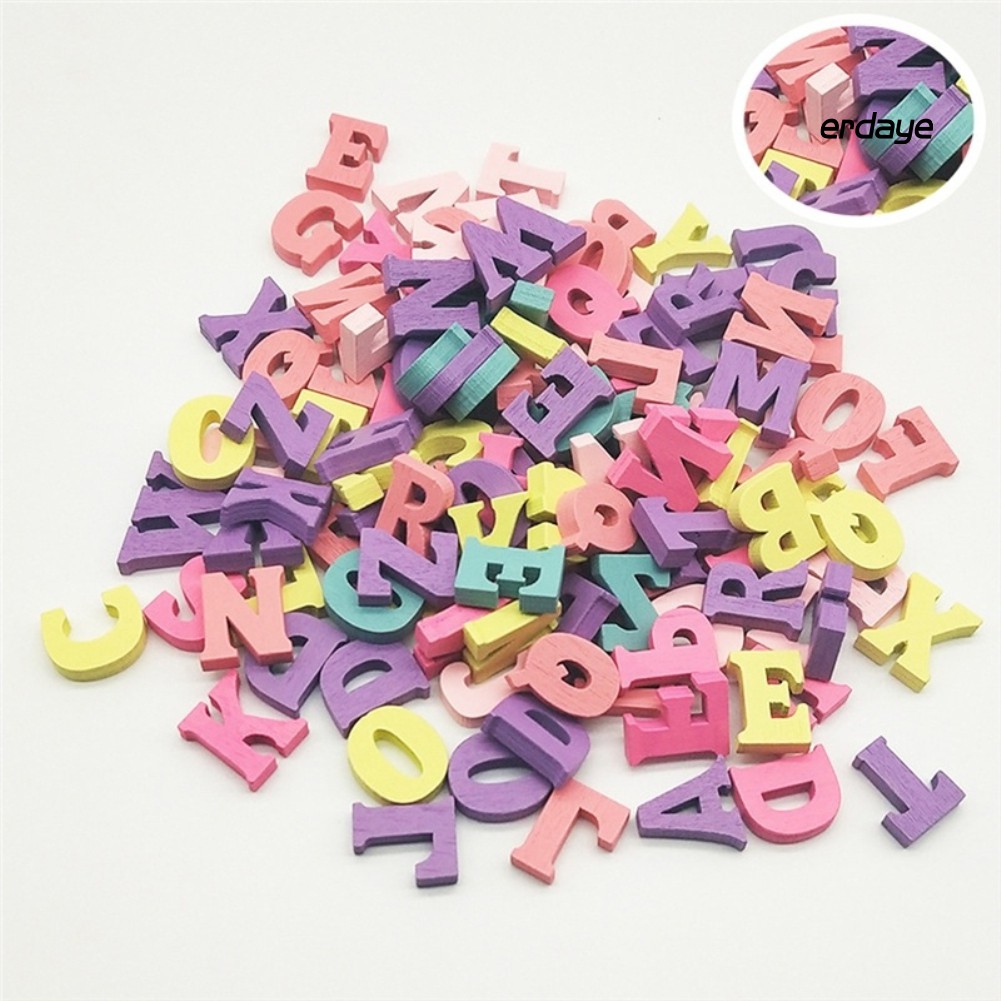 Set 100 Miếng Gỗ Hình Chữ Cái Tiếng Anh Mini Dùng Để Trang Trí