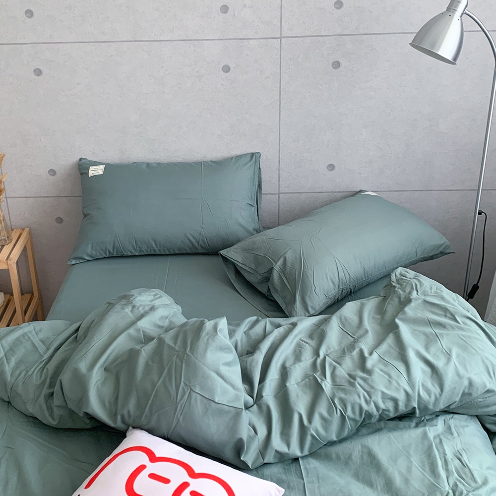 Bộ chăn ga gối Cotton TC REE Bedding xanh xám FULL đủ size giường nệm CTC112