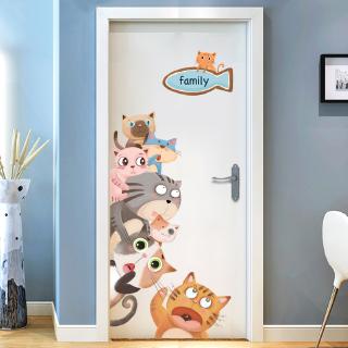 Sticker Dán Tường Họa Tiết Hình Con Mèo Theo Phong Cách Ngọt Ngào Dùng Trang Trí Phòng Ngủ Cho Trẻ Nhỏ