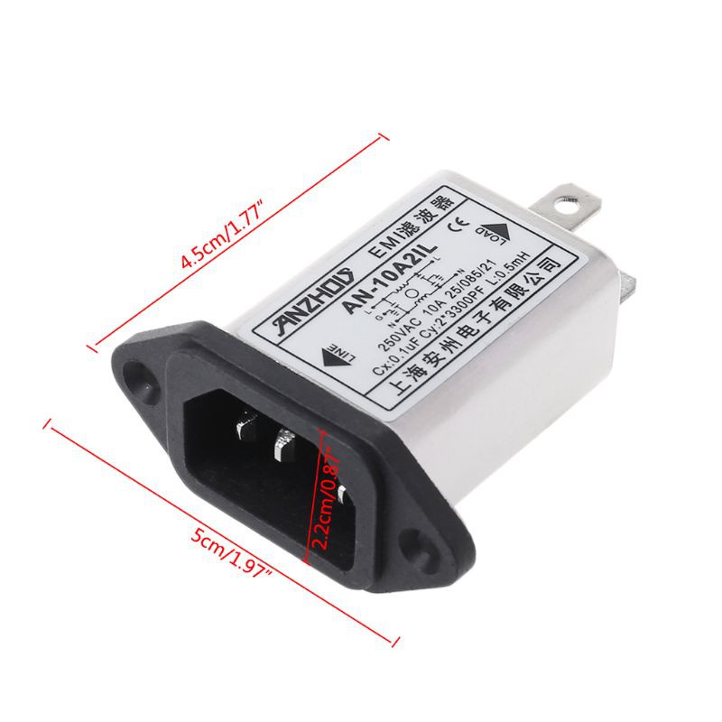 Đầu lọc nguồn EMI ổ cắm IEC320-C14