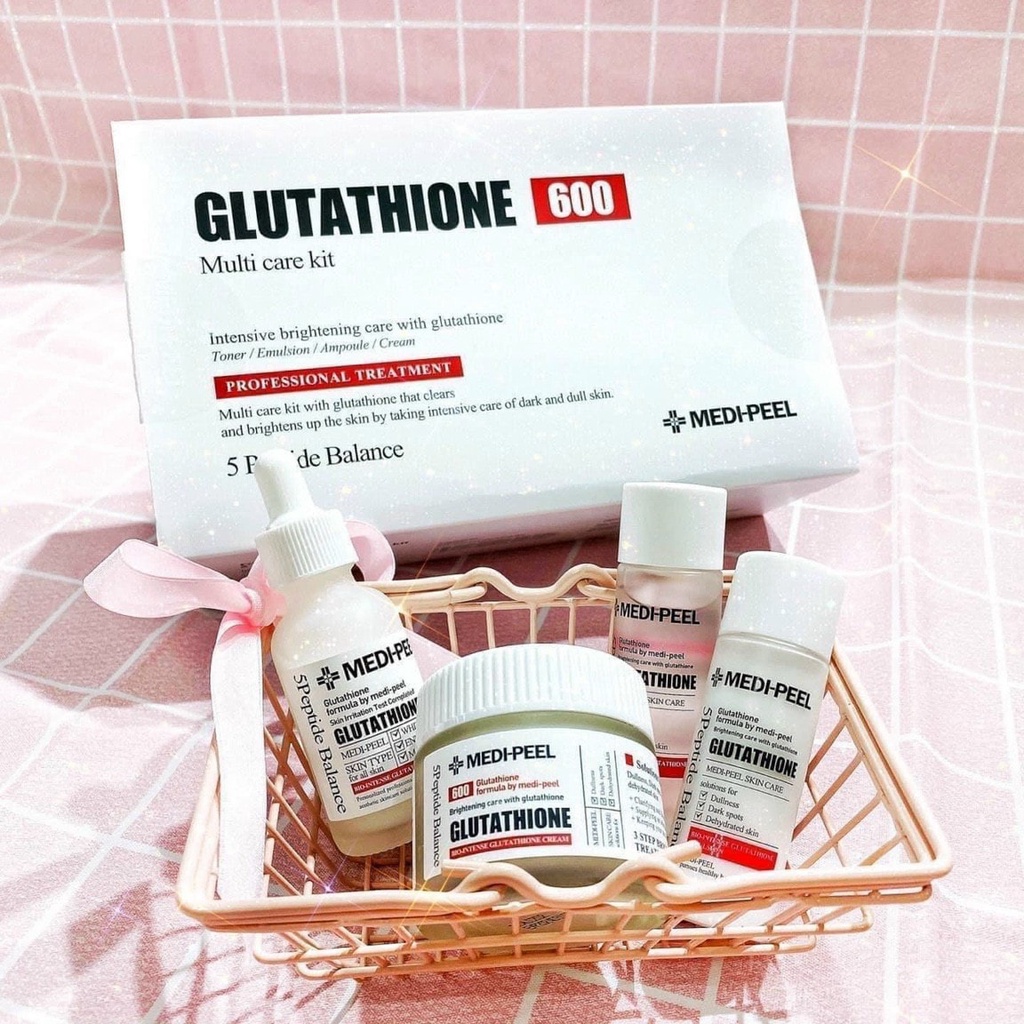 SET 4 MÓN DƯỠNG TRẮNG DA MEDIPEEL GLUTATHIONE 600 CHÍNH HÃNG - 10400