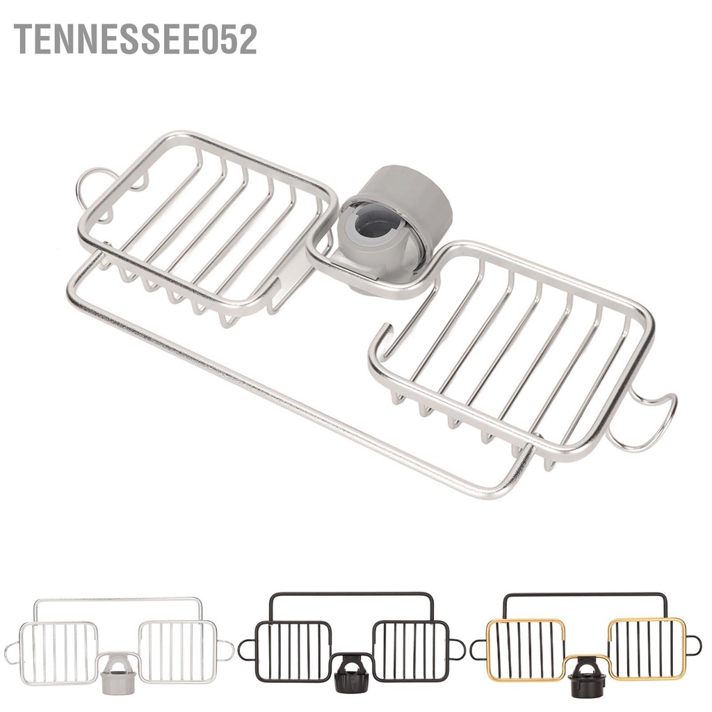Tennessee052 Kệ lưu trữ vòi bằng nhôm nhựa hai ngăn với thanh treo khăn cho phòng tắm nhà bếp bọt biển