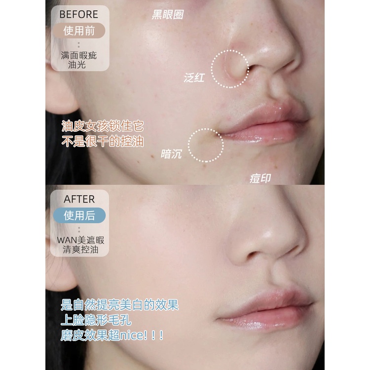 Phấn Nền Che Khuyết Điểm Toàn Diện Kiềm Dầu Chống Thấm Nước Màu Lì Mịn Tự Nhiên