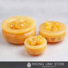 Trĩnh Vàng (Thỏi Vàng) Nhỏ Trong Bát Tụ Bảo Đá Ngọc Hoàng Long - Vật Phẩm Phong Thủy