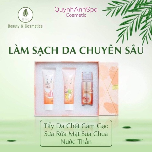 Bộ chăm sóc da chuyên sâu 102 Olic QuynhAnhSpa sữa rửa mặt, tẩy da chết, nước thần