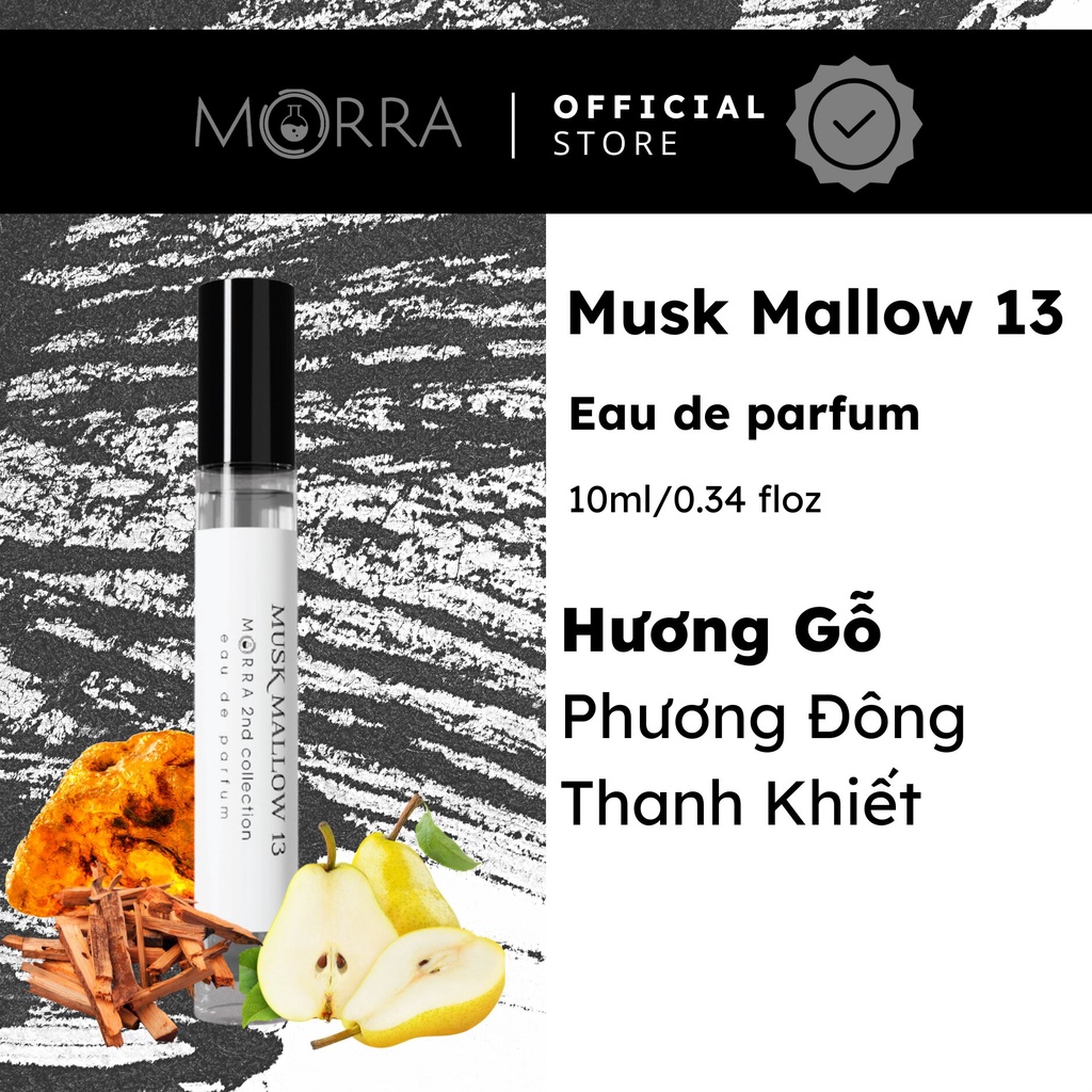 Nước Hoa Nam Nữ Morra Musk Mallow 13 Chai 10ml Hương Gỗ Thanh Khiết, Tinh Tế, Bí Ẩn Lưu Hương Lâu 6h-8h