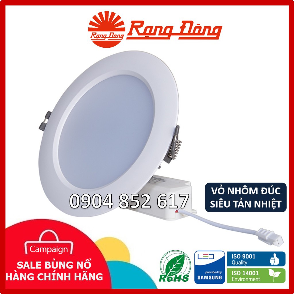 [CHÍNH HÃNG] Đèn LED âm trần Rạng Đông 5W, 7W, 9W, 12W Trắng Vàng Trung Tính vỏ NHÔM ĐÚC, siêu tản nhiệt, 2 năm bảo hành