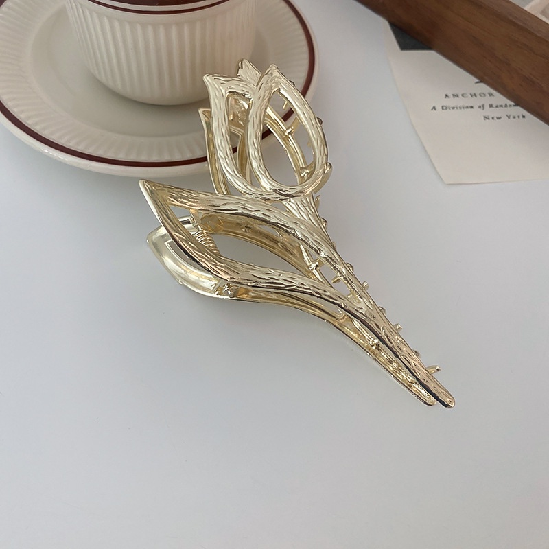 Kẹp Tóc Hình Hoa Tulip / Cá Mập Bằng Kim Loại Thời Trang Cá Tính