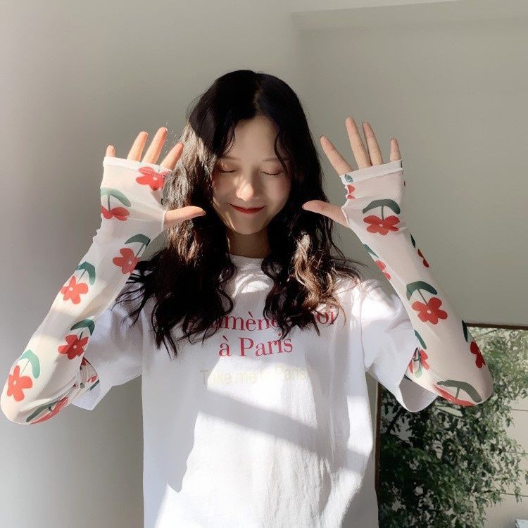 Áo chống nắng mùa hè băng lụa nữ phiên bản Hàn Quốc lưới màu đỏ mới tay kiểu Hyuna
