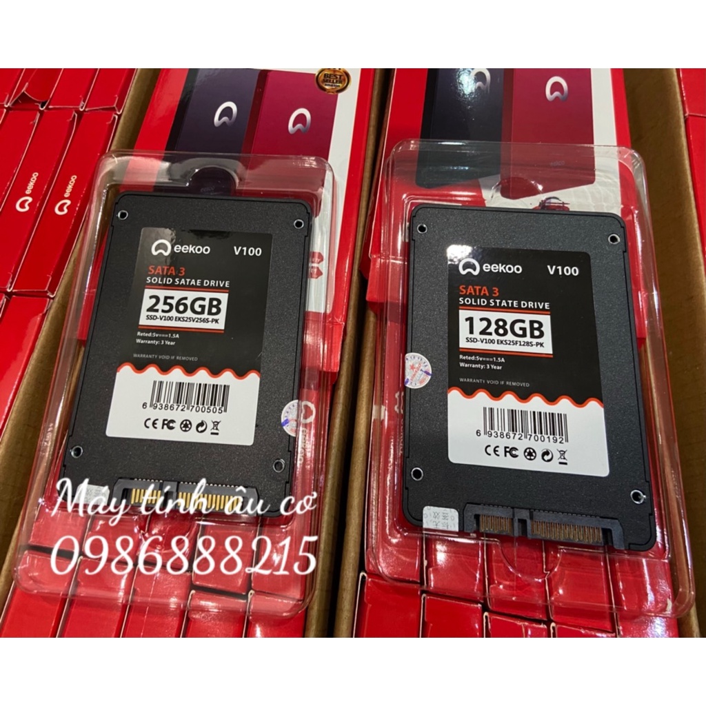 Ổ cứng SSD 256GB - 128Gb EEKOO Sata III, 6 Gb/s, 2"5 Inch - Màu Đen - Công nghệ 3D MLC NAND - Hàng Chính Hãng