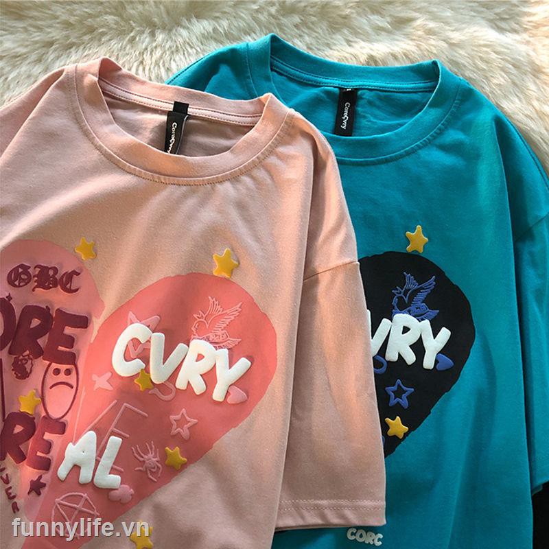 20212-300 kg fat mm love letters oversize short-sleeved t-shirt loose Large size niche design t-shirt women s clothing