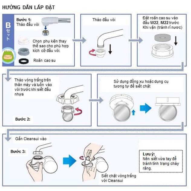 Lọc nước tại vòi Cleansui CB-073 chính hãng Nhật Bản bảo hành 1 năm