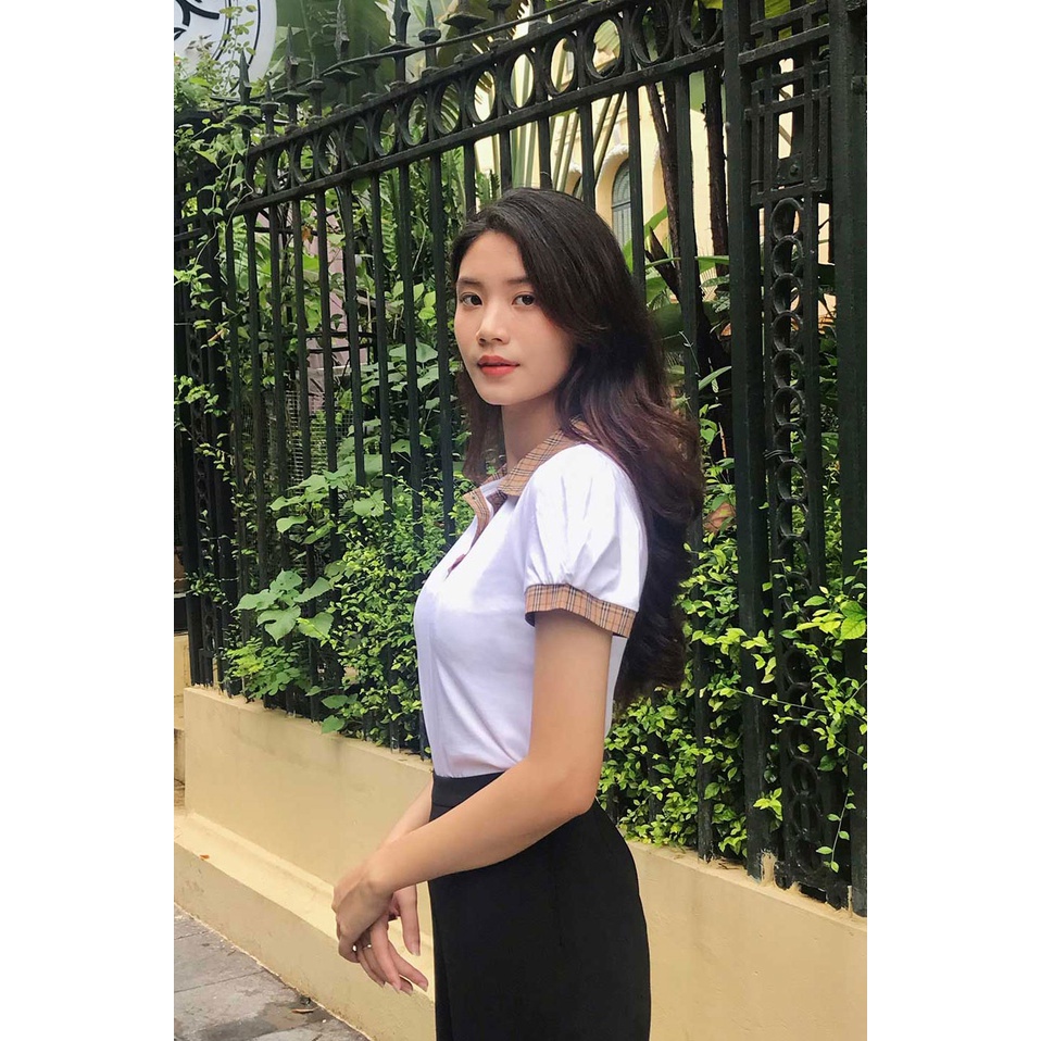 Áo Polo LAMER Tay Ngắn Phối Kẻ L61B22H057