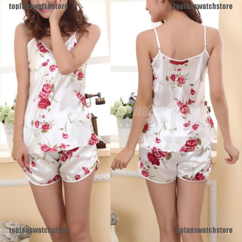 Bộ Đồ Ngủ 2 Món Bằng Lụa Mát Thời Trang Dành Cho Nữ