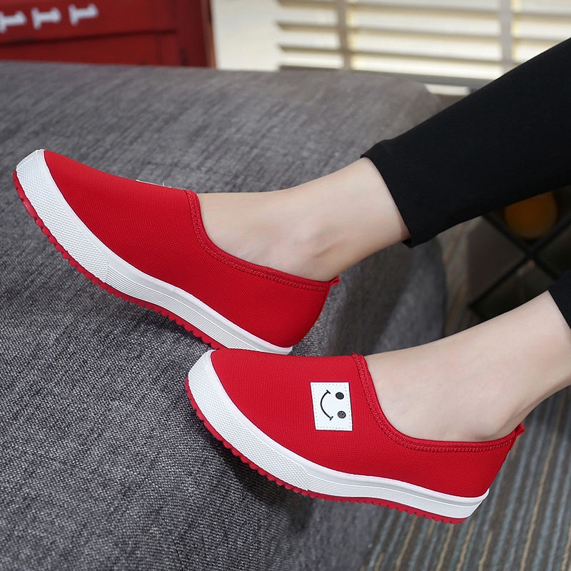 Giày Lười Vải Canvas Đế Bằng Thời Trang Xuân Thu Cho Nữ