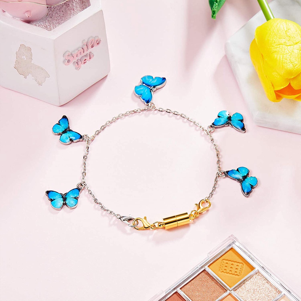 Set 5 Đầu Kẹp Nối Dài Vòng cổ/Vòng Tay/Vòng Tay/Trang Sức Hai Đầu Hình Trụ Bằng Kim Loại Mạ Điện