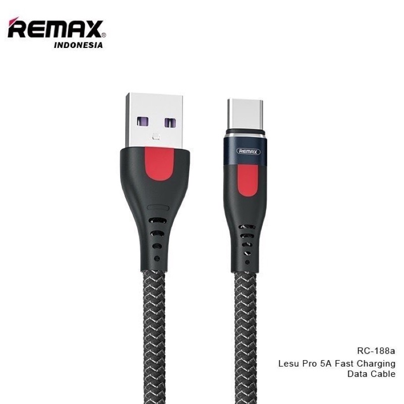 Cáp sạc nhanh REMAX RC-188a (chân Type C). Dòng sạc 5A sạc siêu nhanh