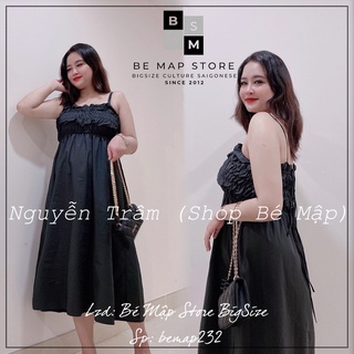 Đầm maxi 2 dây nhún ngực cột dây bigsize 60-85kg