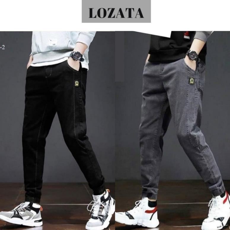 Quần jean jogger nam màu đen trơn không rách chất bò cao cấp co dãn 4 chiều quần rin nam đẹp LOZATA NL72 ®️