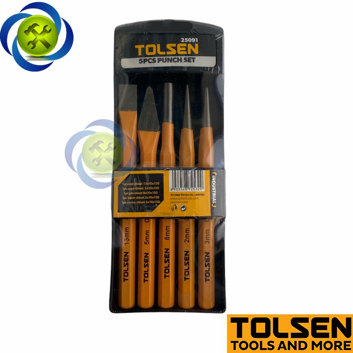 Đục đột sắt Tolsen 25091 có 5 chi tiết