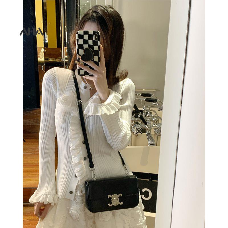 Túi xách AHA official hình chữ nhật cỡ nhỏ phối dây đeo sợi xích phong cách phương Tây thời trang cao cấp cho nữ