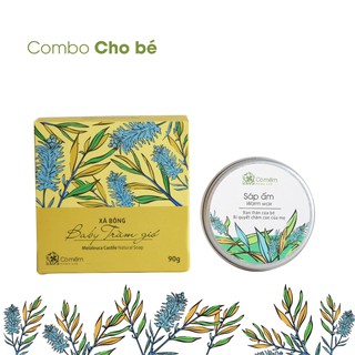 Bộ Chăm Sóc Cho Bé - Combo cho bé - Xà Bông Tắm Và Sáp Giữ Ấm Bé Cỏ mềm