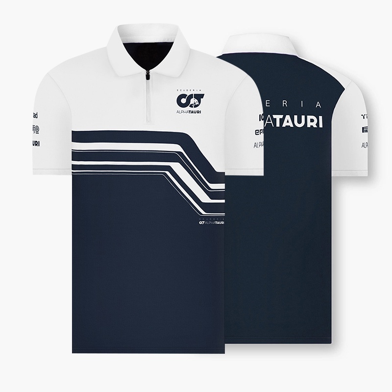 2022 Mới F1 Racing Suit + AlphaTauri Racing F1 Jersey + Mùa Hè Unisex Áo Sơ Mi Polo Tay Ngắn