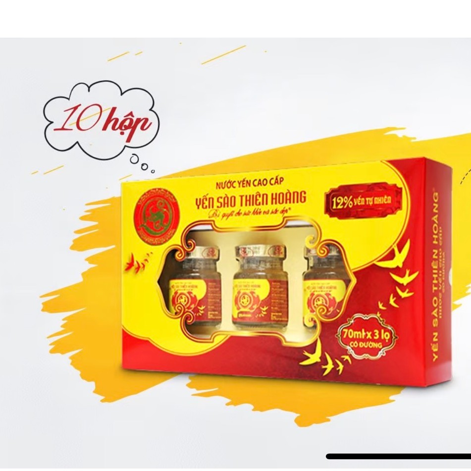 [ Combo 10 Hộp ] Yến Thiên Hoàng 12% ( 3 Lọ/ Hộp)