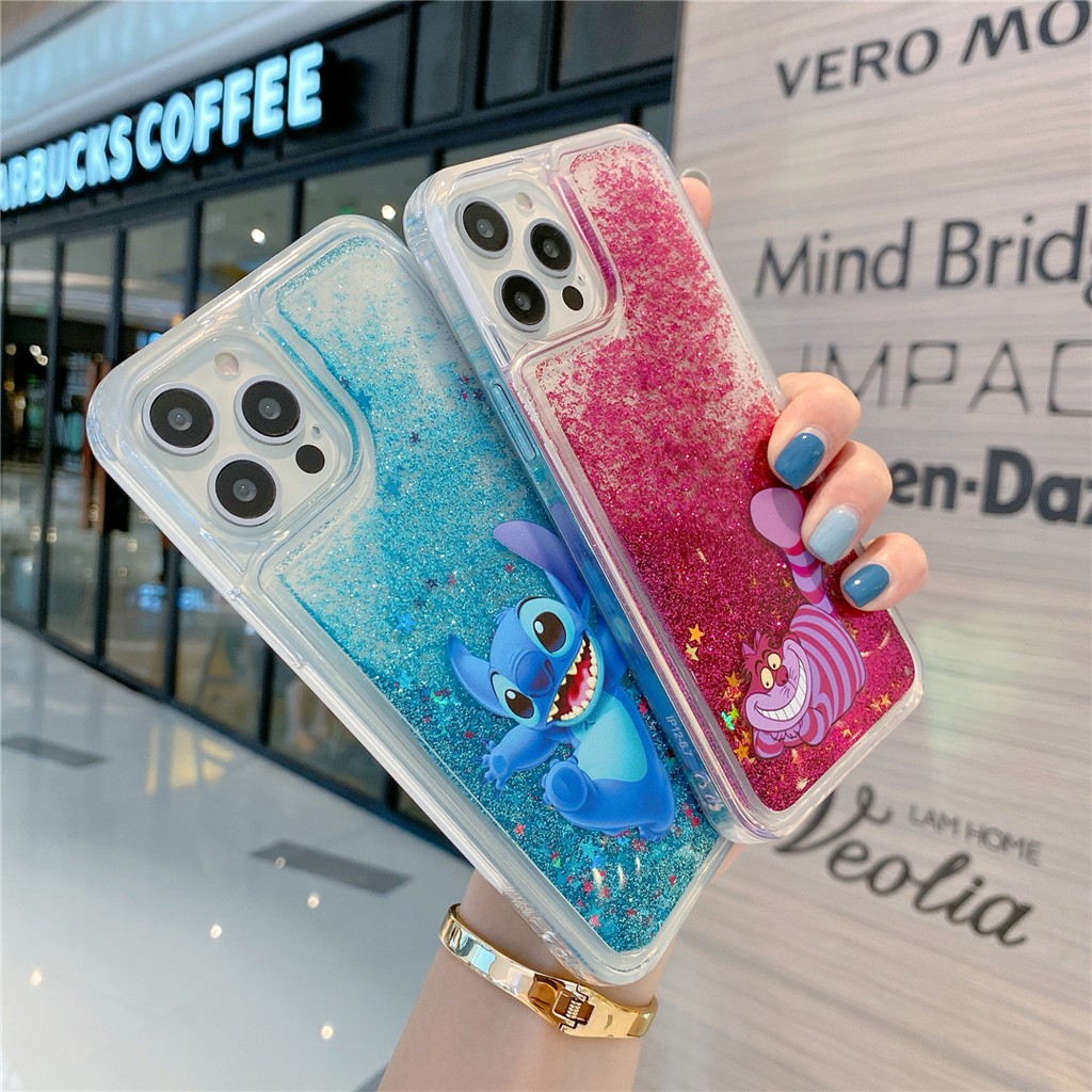 Disney Ốp Điện Thoại Kim Tuyến In Hoạt Hình stitch Cho iphone 15 11 12 13 14 pro max i14 xr 8plus