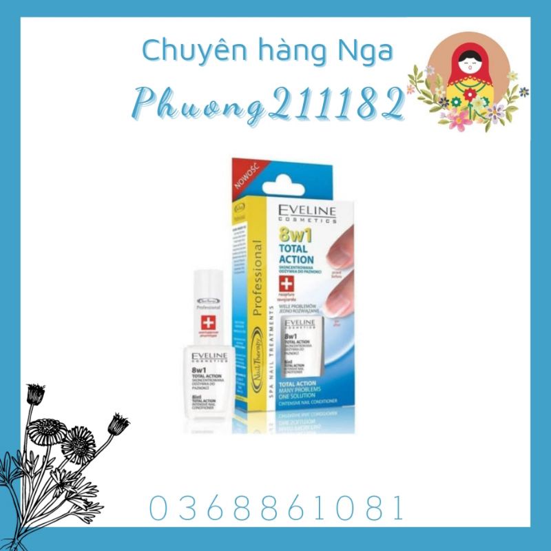 Dưỡng móng 8 in 1 eveline của Nga 12 ml