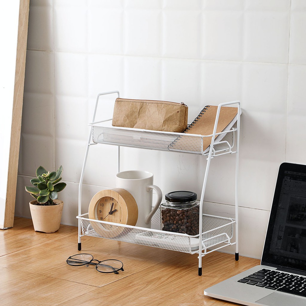 Giá Để Đồ JUJIAJIA Có Thể Tháo Rời Bằng Sắt Rèn Có 2 Tầng Tiện Dụng
