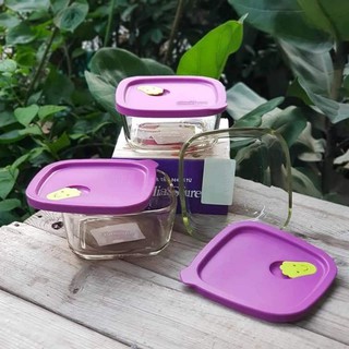 Hộp thủy tinh nắp tím silicon Lock&Lock 410ml..