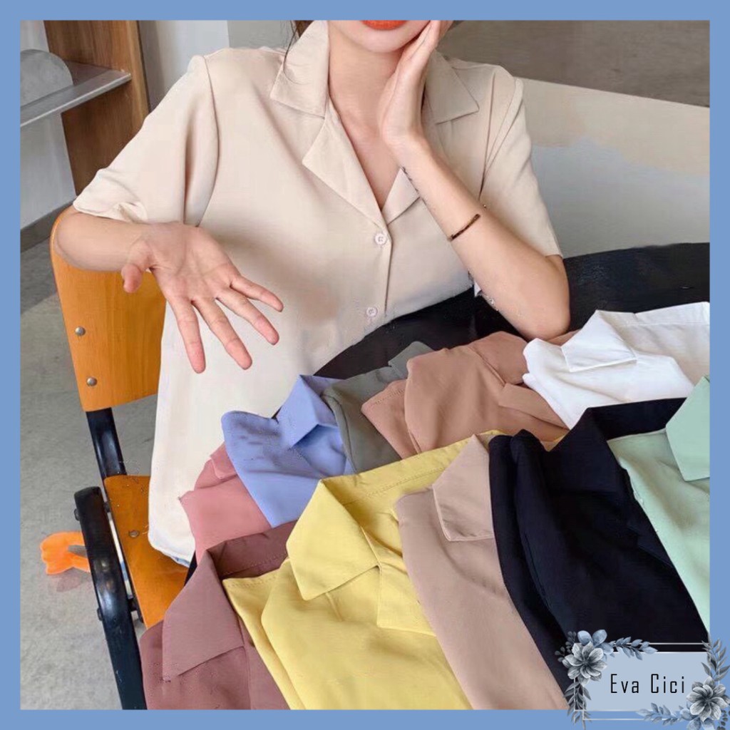 {EVACICI} Áo sơ mi NHIỀU MÀU - Sơ mi cổ vest trơn quốc dân phong cách nhiều size