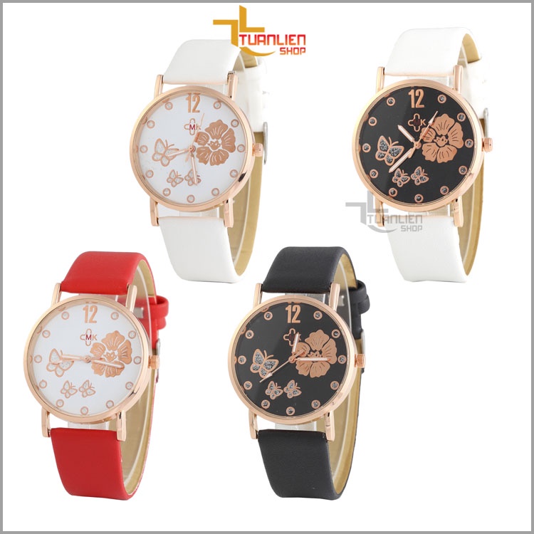 Đồng Hồ Nữ Chính Hãng CMK, Dây Da, 3 Kim Trẻ Trung, Xinh Xắn (Chọn màu yêu thích)