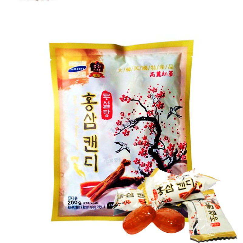 Kẹo sâm không đường cành đào Hàn Quốc #Korea 200g