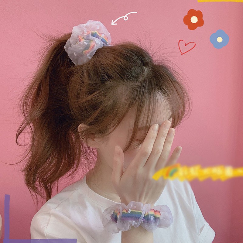Dây buộc tóc vải hoa kiểu dáng xinh xắn cho nữ