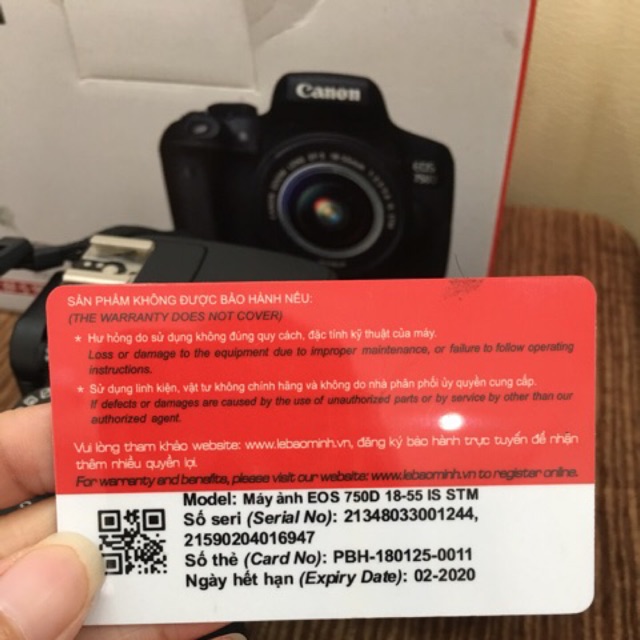 Máy ảnh Canon 750D kèm kít full box
