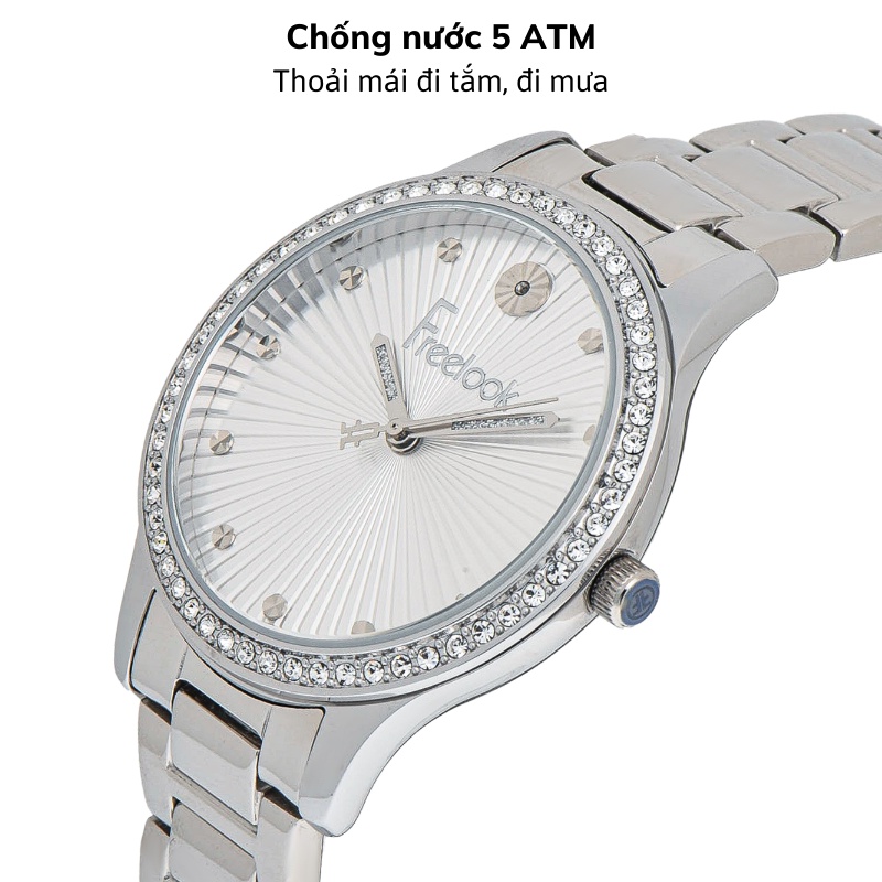 Đồng hồ nữ Freelook FL.1.10220 Chống nước, Đính đá, Dây thép không gỉ, Xuất xứ Pháp, Bảo hành toàn cầu chính hãng
