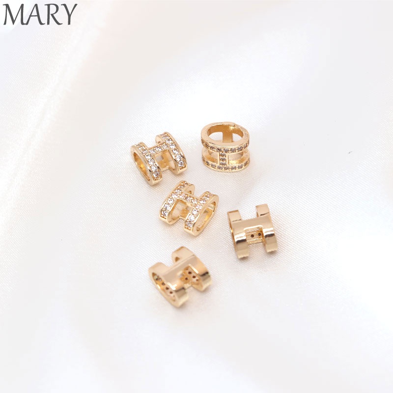Mặt Dây Chuyền Hình Chữ H Bằng Đồng 14K Thời Trang