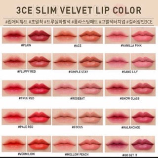 3CE Slim velvet lip color