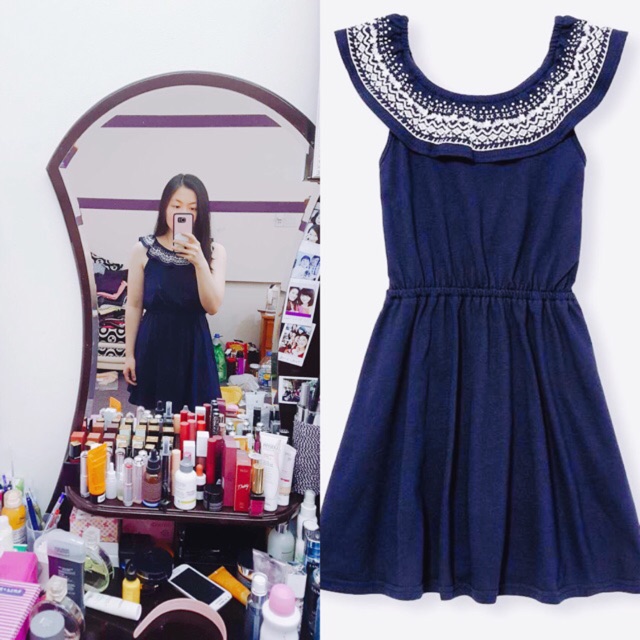 Đầm thun bé gái phối bèo hiệu Old navy