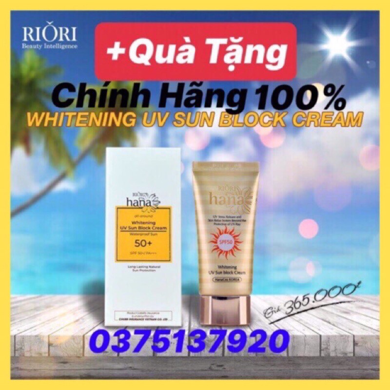 Kem Chống Nắng Whitening UV Sun Block Cream RIORI HANA 