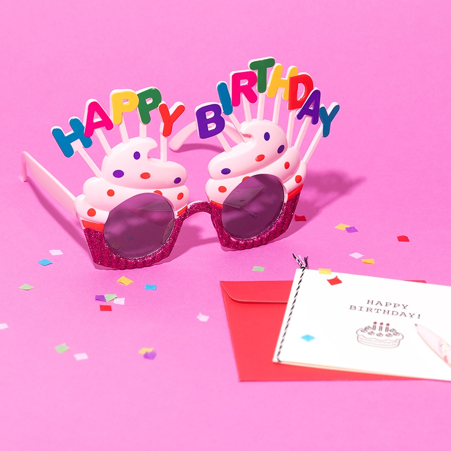 Mắt Kính ARTBOX Hàn Quốc Hình Cốc Bánh Ngọt Trang Trí Chữ Happy Birthday Dành Cho Buổi Tiệc